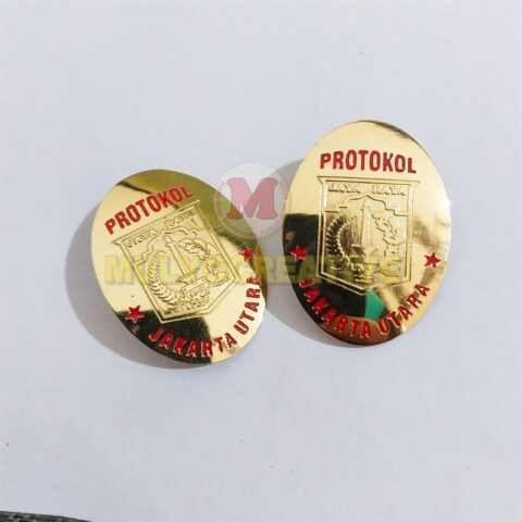 Jual Pin Logam Kuningan Logo Protokol Jakarta Utara